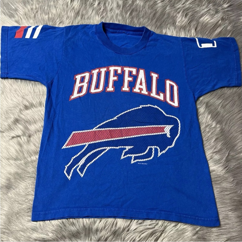 Vintage 1997 Youth Kids Buffalo Bills NFL Blue T Shirt